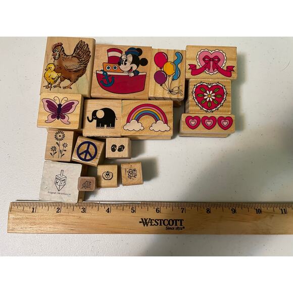 24 Wood Mount Rubber Stamps - Mixed / Match - Picture 1 of 7